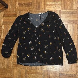 Floral Gap Black Blouse